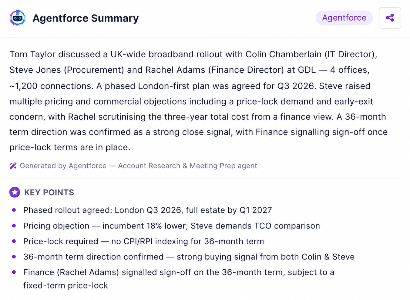 Agentforce summary