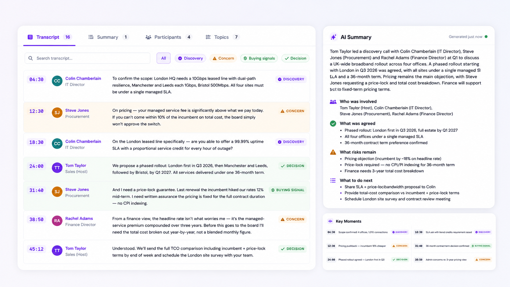 Transcript with AI summary and key moments