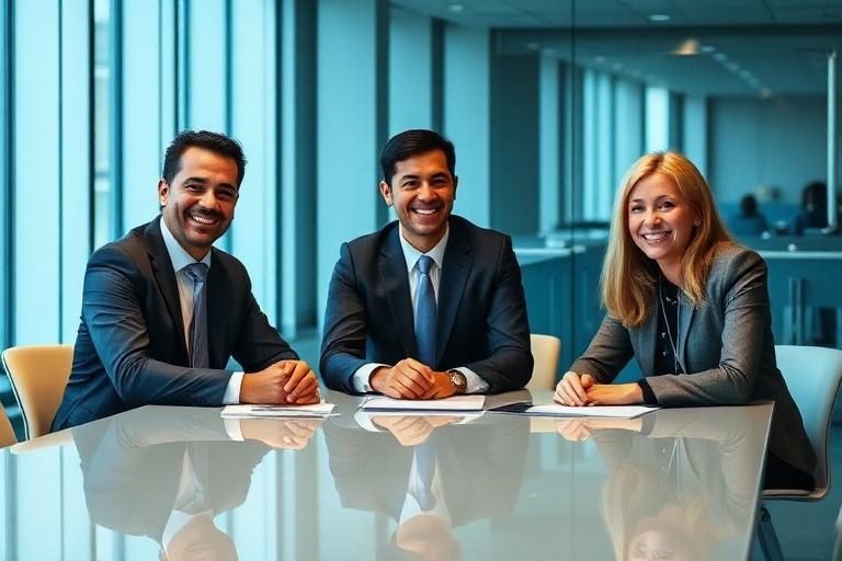 Group of professionals meeting in person